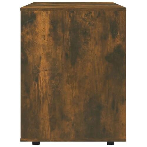 Skab med hjul 60x53x72 cm konstrueret træ røget egetræsfinish