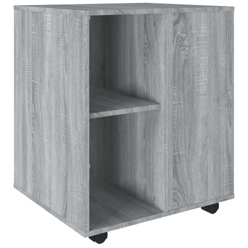 Skab med hjul 60x53x72 cm konstrueret træ grå sonoma-eg