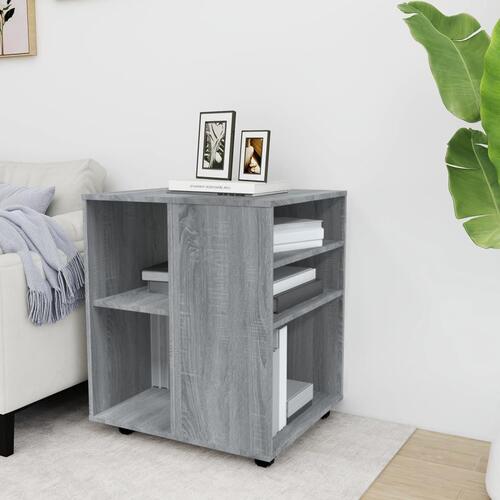 Skab med hjul 60x53x72 cm konstrueret træ grå sonoma-eg