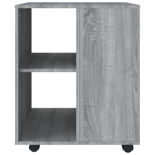 Skab med hjul 60x53x72 cm konstrueret træ grå sonoma-eg