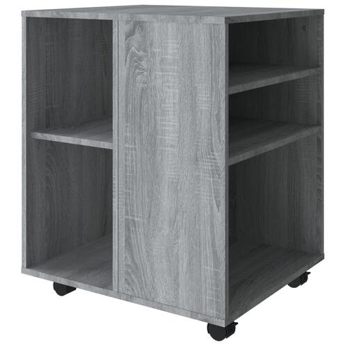 Skab med hjul 60x53x72 cm konstrueret træ grå sonoma-eg