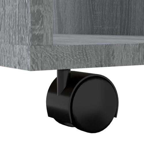 Skab med hjul 60x53x72 cm konstrueret træ grå sonoma-eg