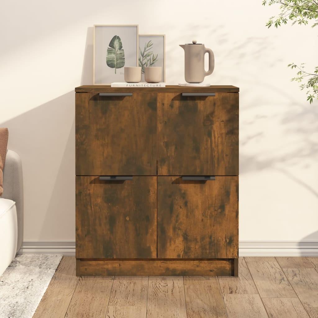 Skænk 60x30x70 cm konstrueret træ røget egetræsfarve