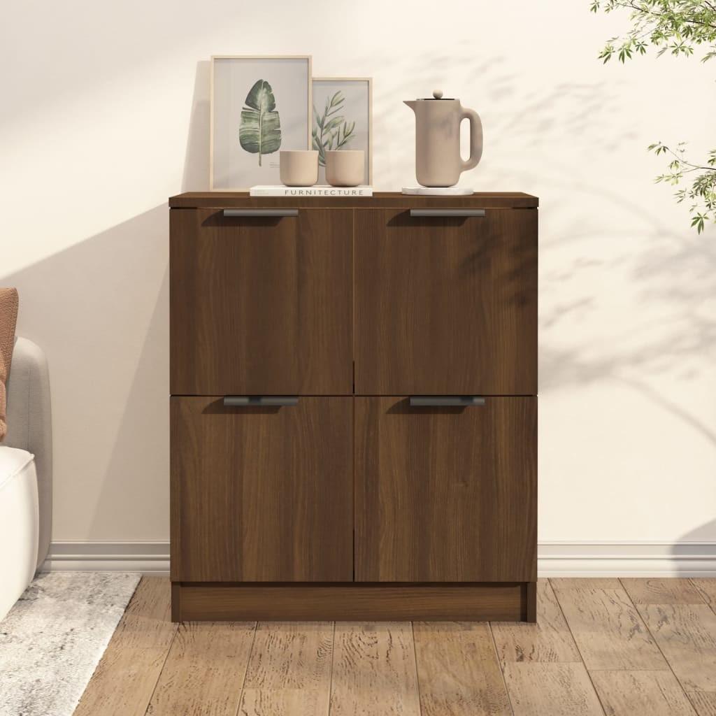Skænk 60x30x70 cm konstrueret træ brun egetræsfarve
