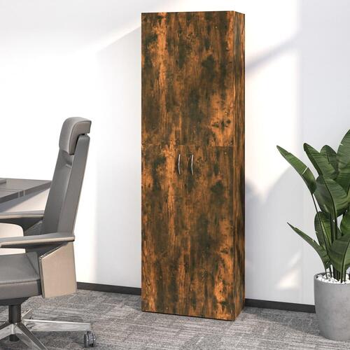 Kontorskab 60x32x190 cm konstrueret træ røget egetræ