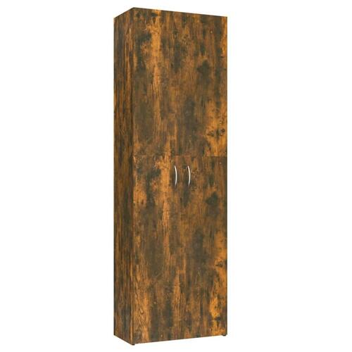 Kontorskab 60x32x190 cm konstrueret træ røget egetræ