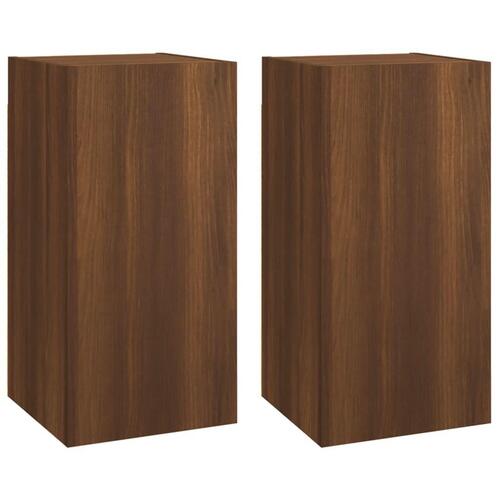 Tv-skabe 2 stk. 30,5x30x60 cm konstrueret træ brun egetræsfarve