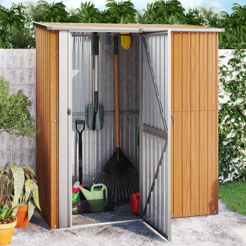 Haveskur 180,5x97x209,5 cm galvaniseret stål trælook