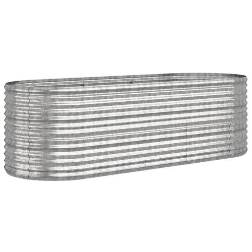 Plantekrukke 224x80x68 cm pulverlakeret stål sølvfarvet