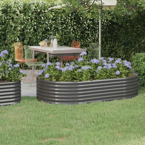 Plantekasse 175x100x36 cm pulverlakeret stål grå