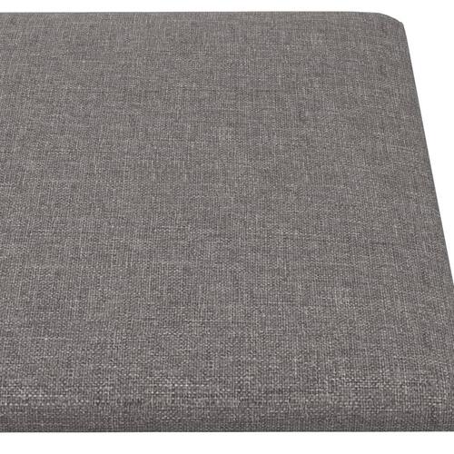 Vægpaneler 12 stk. 30x15 cm 0,54 m² stof lysegrå