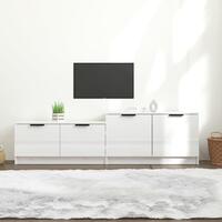 Tv-bord 158,5x36x45 cm konstrueret træ hvid højglans