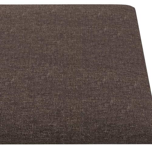 Vægpaneler 12 stk. 30x15 cm 0,54 m² stof gråbrun