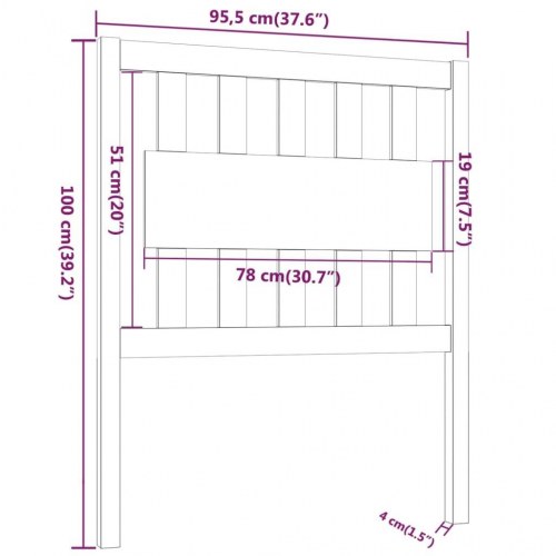 Sengegærde 95,5x4x100 cm massivt fyrretræ