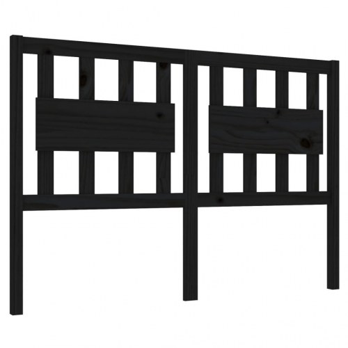 Sengegærde 140,5x4x100 cm massivt fyrretræ sort