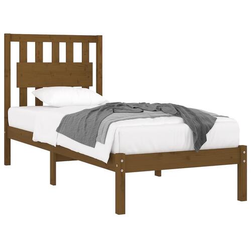 Sengeramme 75x190 cm Small Single massivt træ gyldenbrun