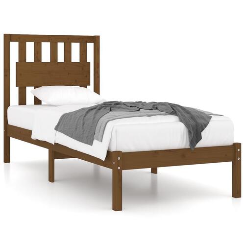 Sengeramme 100x200 cm massivt fyrretræ gyldenbrun
