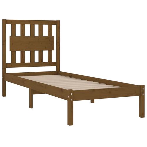 Sengeramme 100x200 cm massivt fyrretræ gyldenbrun
