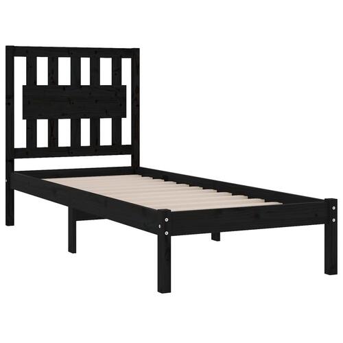 Sengeramme 100x200 cm massivt fyrretræ sort