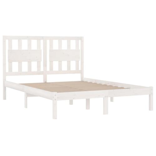 Sengeramme 120x200 cm massivt fyrretræ hvid