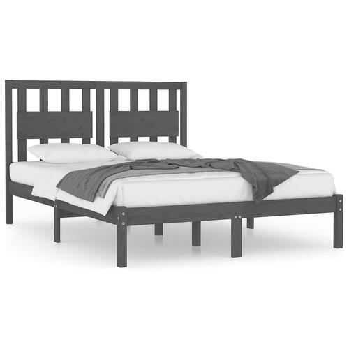 Sengeramme 150x200 cm King Size massivt fyrretræ grå