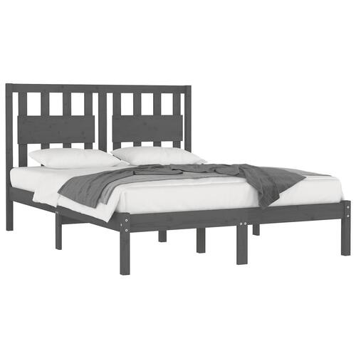 Sengeramme 150x200 cm King Size massivt fyrretræ grå