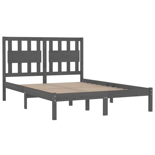 Sengeramme 150x200 cm King Size massivt fyrretræ grå