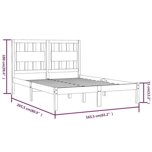 Sengeramme 160x200 cm massivt fyrretræ
