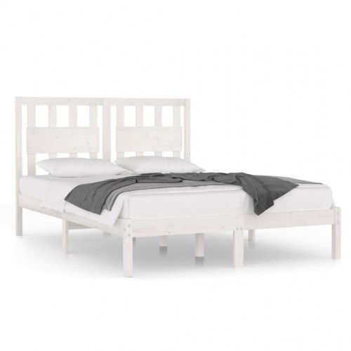 Sengeramme 180x200 cm Super King massivt fyrretræ hvid