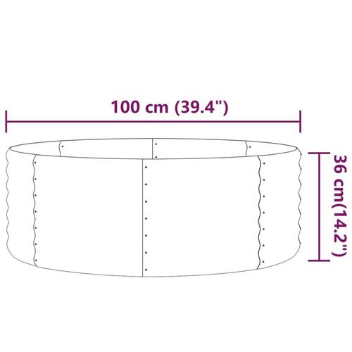 Plantekasse 100x100x36 cm pulverlakeret stål antracitgrå