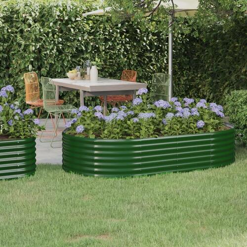 Plantekasse 175x100x36 cm pulverlakeret stål grøn