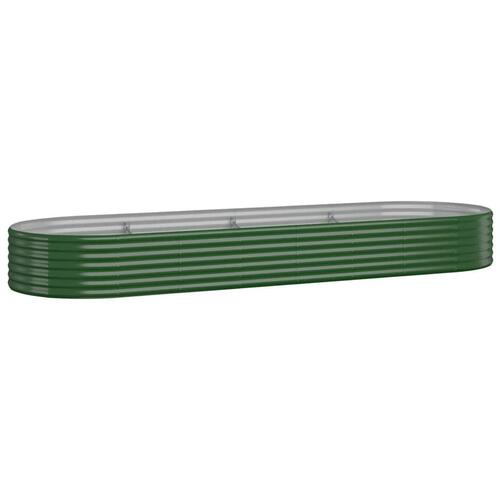 Plantekasse 322x100x36 cm pulverlakeret stål grøn