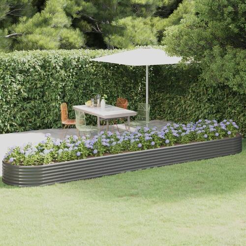 Plantekasse 507x100x36 cm pulverlakeret stål grå