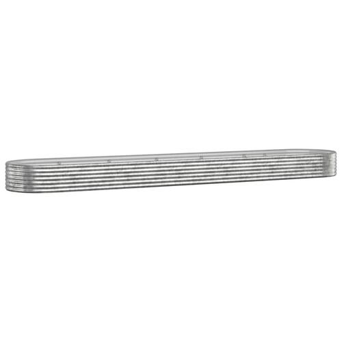 Plantekasse 507x100x36 cm pulverlakeret stål sølvfarvet