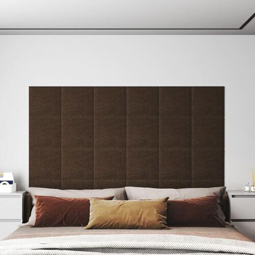 Vægpaneler 12 stk. 30x30 cm 1,08 m² stof brun