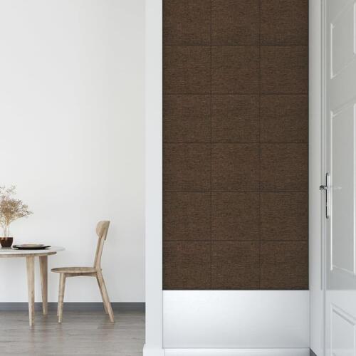 Vægpaneler 12 stk. 30x30 cm 1,08 m² stof brun