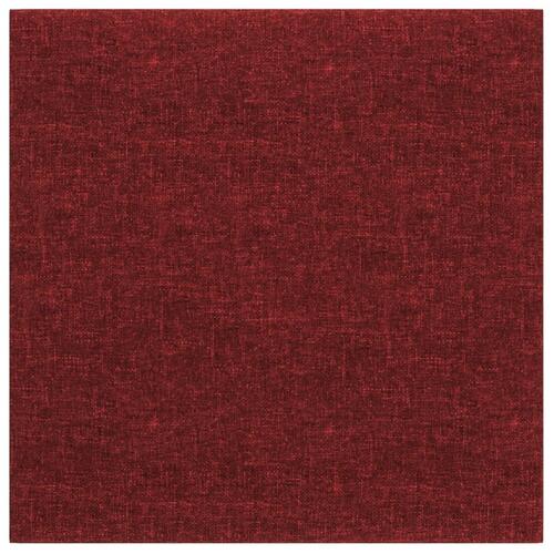 Vægpaneler 12 stk. 30x30 cm 1,08 m² stof vinrød