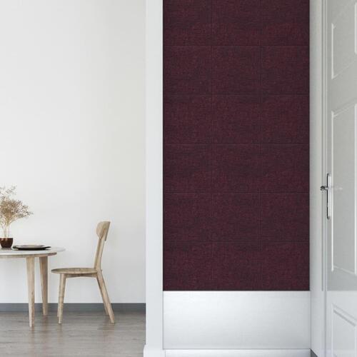 Vægpaneler 12 stk. 30x30 cm 1,08 m² stof lilla