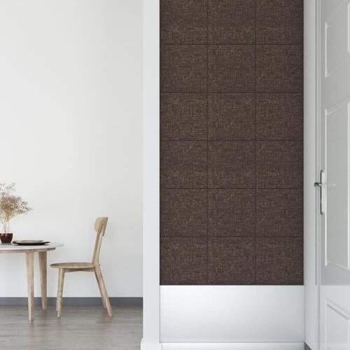 Vægpaneler 12 stk. 30x30 cm 1,08 m² stof gråbrun