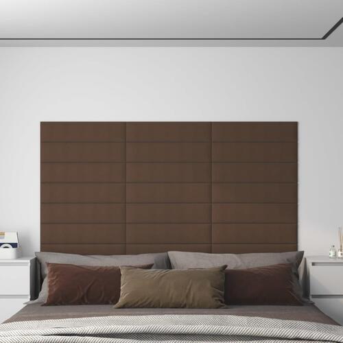 Vægpaneler 12 stk. 60x15 cm 1,08 m² stof brun