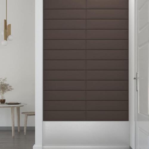 Vægpaneler 12 stk. 60x15 cm 1,08 m² stof gråbrun