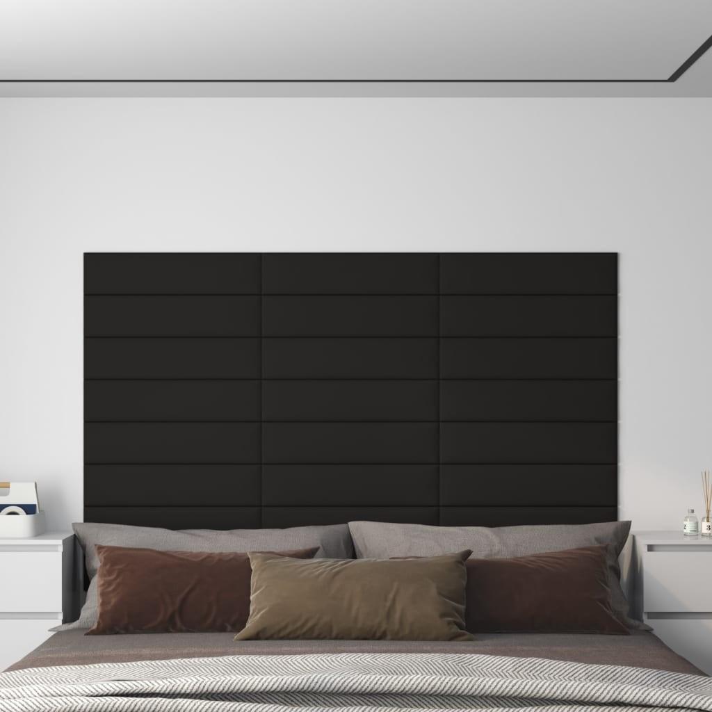 Vægpaneler 12 stk. 60x15 cm 0,54 m² stof sort