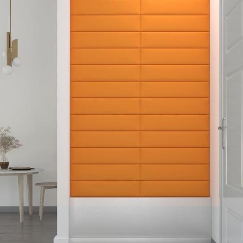 Vægpaneler 12 stk. 60x15 cm 1,08 m² stof lysegul