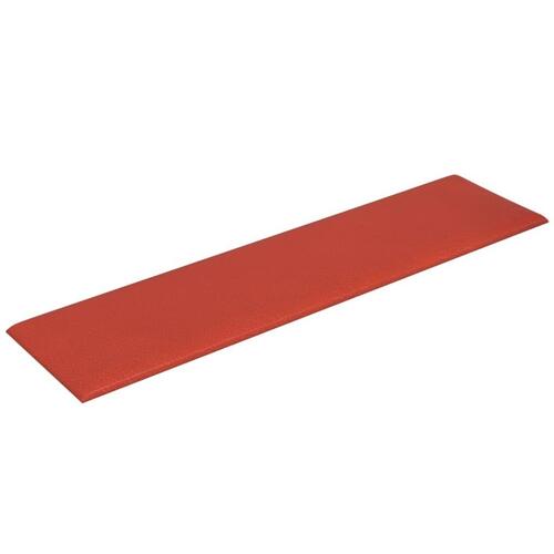 Vægpaneler 12 stk. 60x15 cm 1,08 m² kunstlæder rød