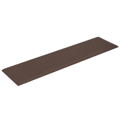 Vægpaneler 12 stk. 60x15 cm 1,08 m² kunstlæder brun