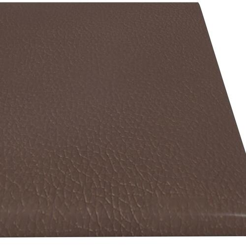Vægpaneler 12 stk. 60x15 cm 1,08 m² kunstlæder brun