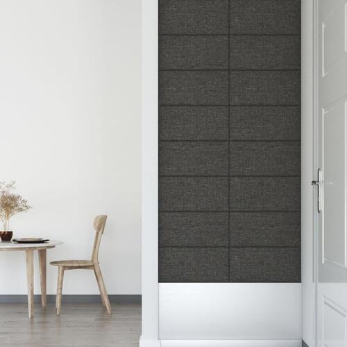 Vægpaneler 12 stk. 60x30 cm 2,16 m² stof mørkegrå