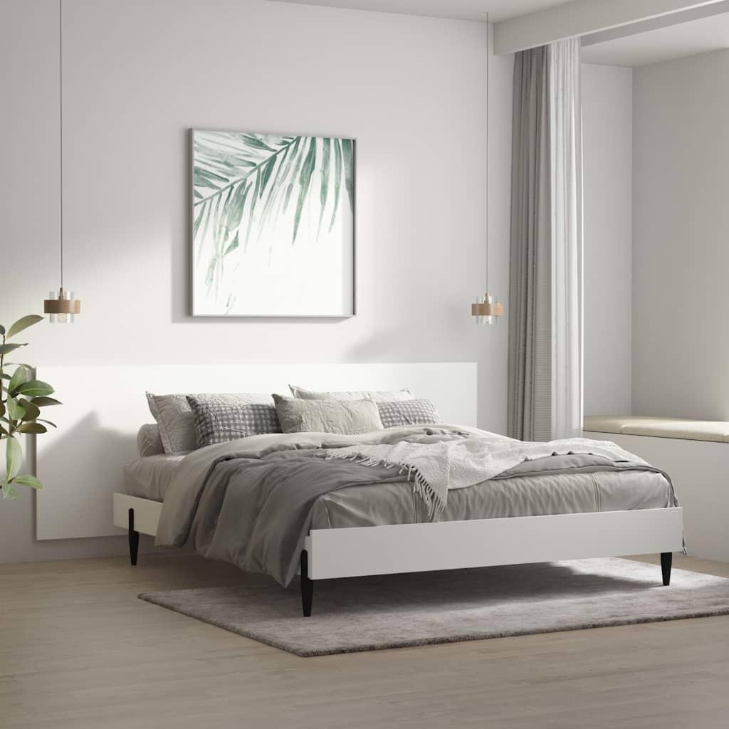 Væghængt sengegærde 240x1,5x80 cm konstrueret træ hvid