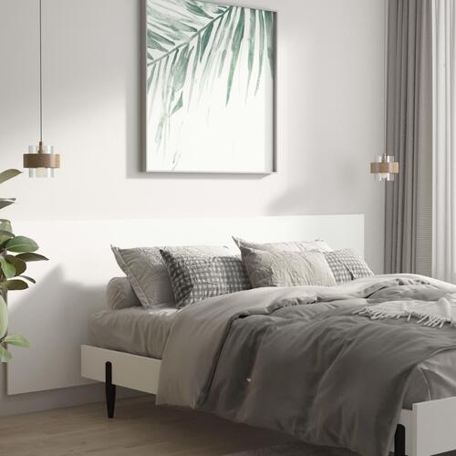 Væghængt sengegærde 240x1,5x80 cm konstrueret træ hvid