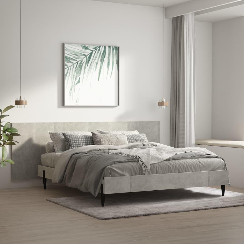 Sengegærde 240x1,5x80 cm konstrueret træ betongrå